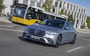 Обои автомобили Mercedes-Benz S-class AMG Line (High Tech Silver) - 2020