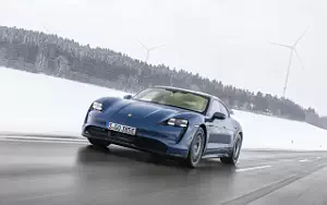 Обои автомобили Porsche Taycan (Neptune Blue) - 2021