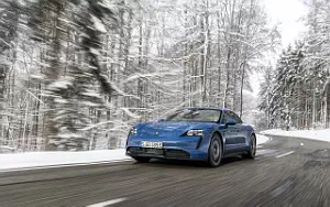 Обои автомобили Porsche Taycan (Neptune Blue) - 2021